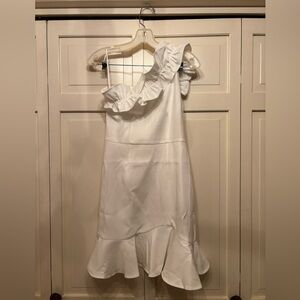 Graduation White One-Shoulder Dress